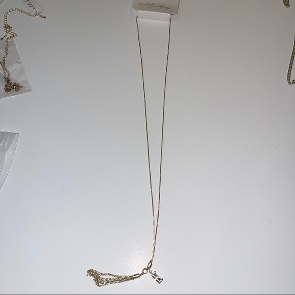 Ettika REVOLVE Gold Tone Tassel Necklace Crystal Charm - Picture 6 of 8